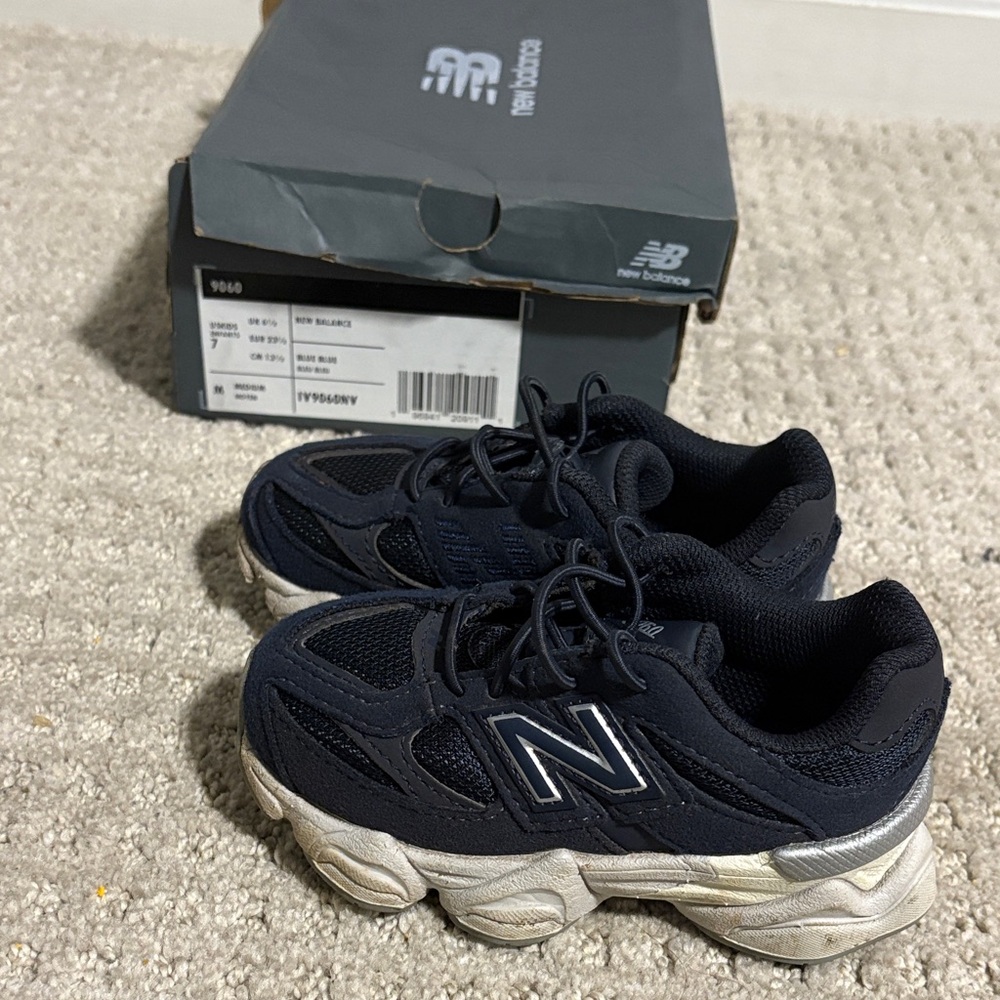 New Balance Kids' Black and White Sneakers